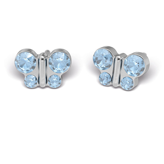 Sensitive by STUDEX® Butterfly March Aquamarine -Black Box